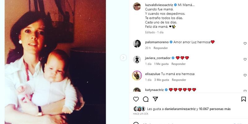 La actriz recordó a su madre en redes sociales con una emotiva publicación que sensibilizó a sus seguidores de Instagram.