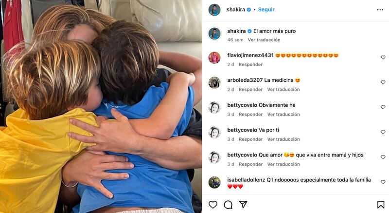 Shakira y sus hijos Milan y Sasha