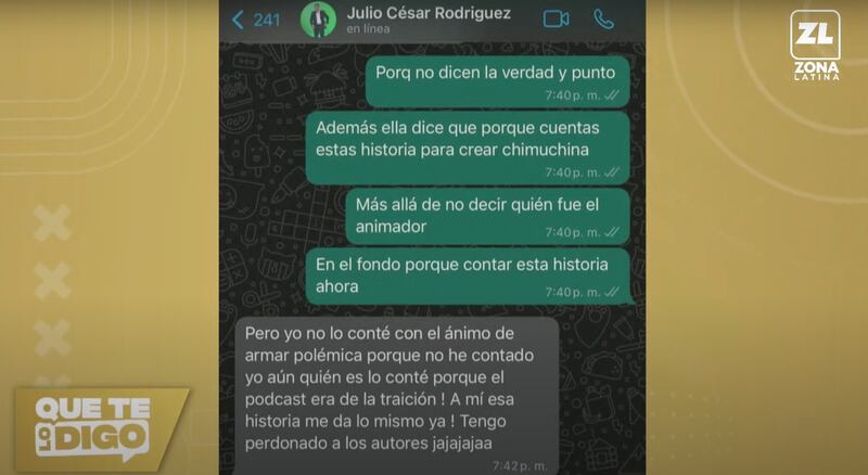 Respuesta de Julio César Rodríguez | Captura: Que te lo digo