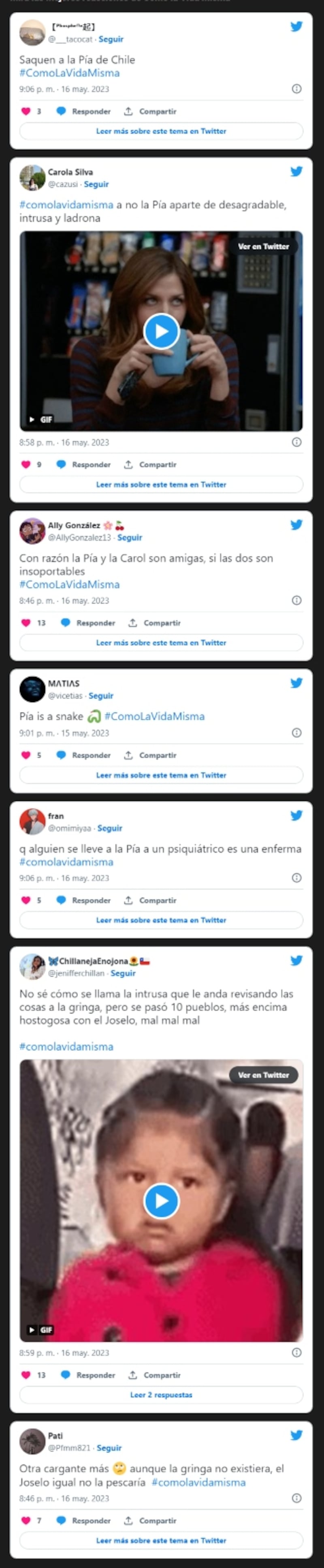 Más de una decena de críticas sumó este martes en Twitter el personaje interpretado por la actriz Sol Parga en la novela de Mega.