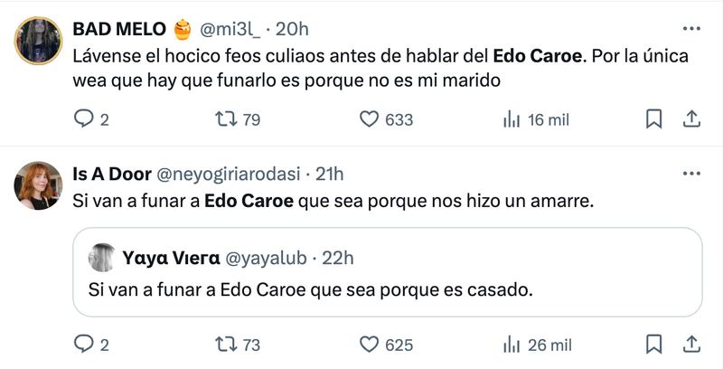 Comentarios sobre Edo Caroe | Captura: X (Twitter)