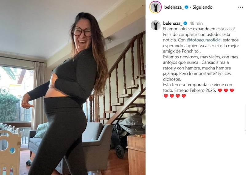 La comediante anunció en sus redes sociales la noticia de su tercer embarazo.