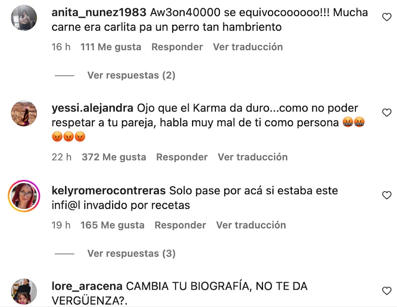 Comentarios a Francisco Kaminski | Captura: Instagram