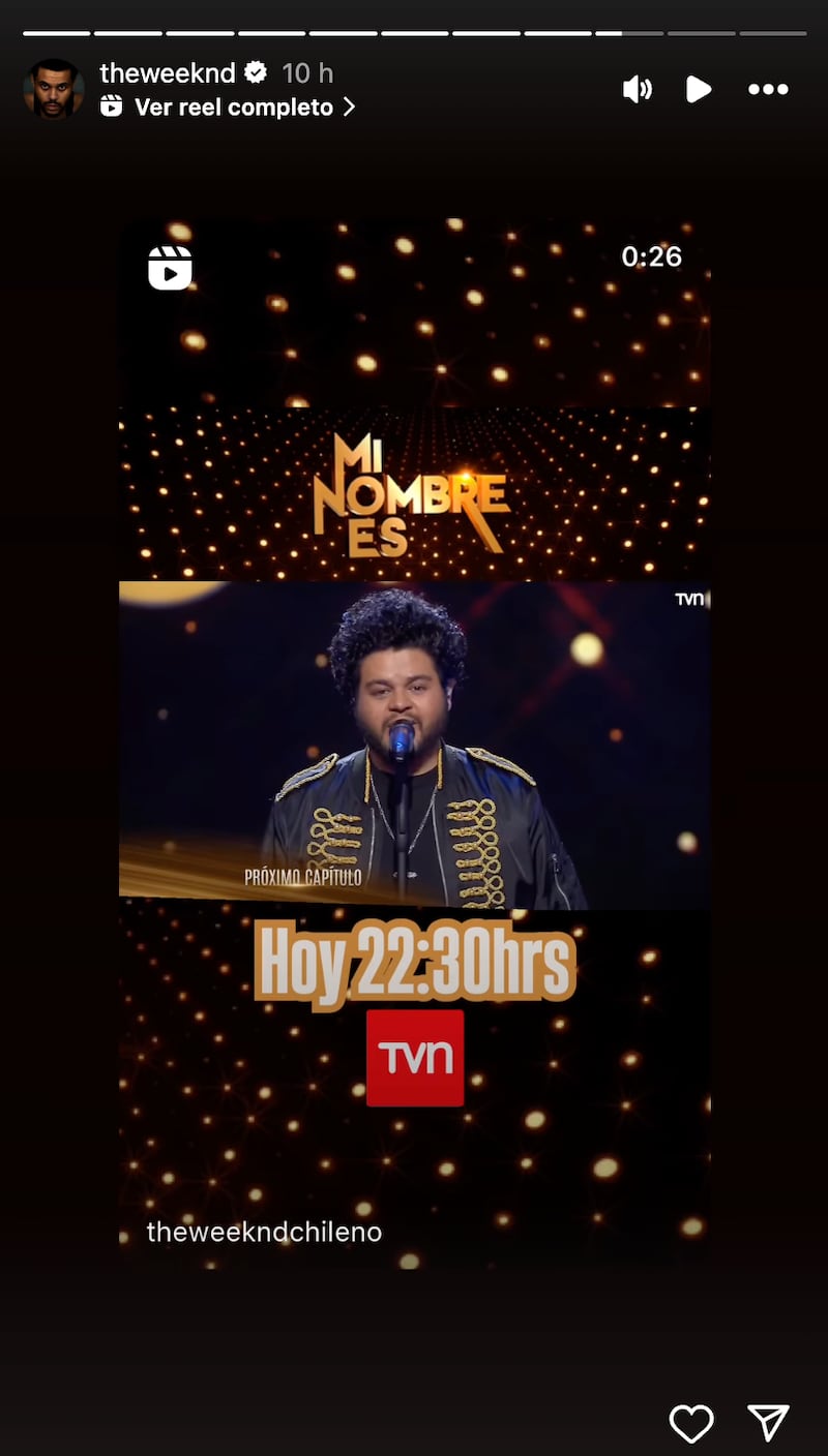 The Weeknd posteó video de su imitador chileno en “Mi nombre es”