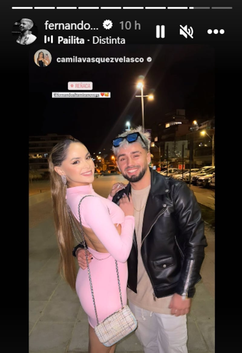 Bambino junto a Cami Vásquez. Captura de Instagram