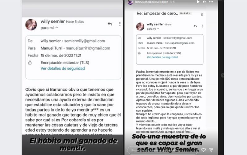 Una cruda y dura funa lanzó una mujer en contra del reconocido actor Guillermo Semler, más conocido como Willy Semler, a quien acusó de ejercer todo tipo de violencia sobre ella.

A través de su cuenta de Instagram, la denunciante llamada Grapevinegirl Arias dijo estar esperando un hijo hace cuatro meses del hombre de teatro y televisión de 64 años.