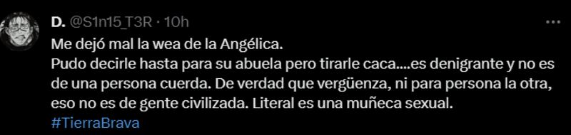 Comentario sobre pelea de Angélica Sepúlveda y Fran Undurraga en "Tierra Brava