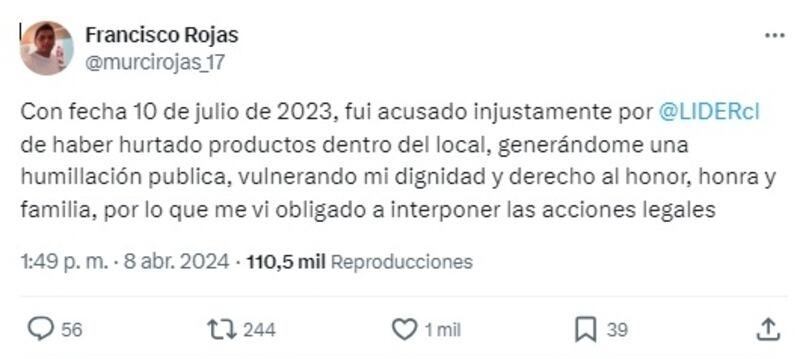 El retirado futbolista confirmó en sus redes sociales el dictamen de la justicia respecto de la acusación de hurto en su contra.