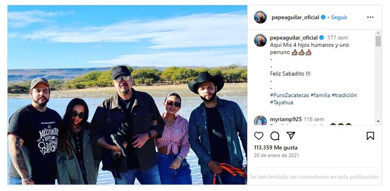 Pepe Aguilar es el orgulloso padre de cuatro hijos