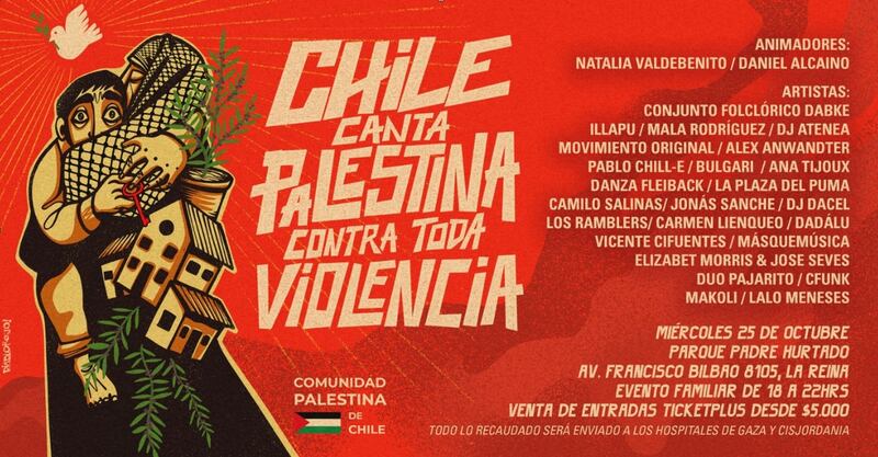 Chile Canta a Palestina Afiche