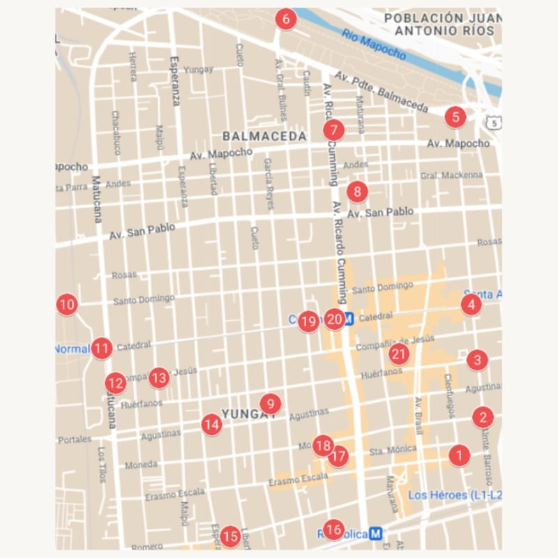 Ruta de la memoria de Santiago | Gentileza: Coordinadora Comunal de Memoria y Derechos Humanos