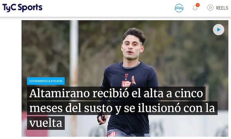 Medios deportivos argentinos, como TyC Sports, le dieron amplia cobertura al alta médica recibida esta semana por el delantero chileno.