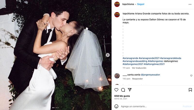 Ariana Grande boda con Dalton Gomez