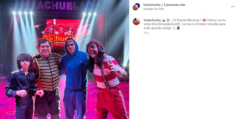 El futbolista de Colo Colo se bajó de la Roja por "problemas familiares", sin embargo, este fin de semana fue viralizada una fotografía suya visitando el Circo de Los Tachuelas.