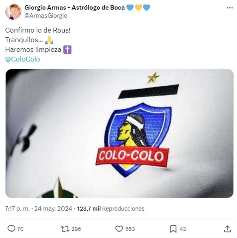 El astrólogo de Almirón aseguró que realizará el trabajo de limpieza de brujerías al plantel de Colo Colo.