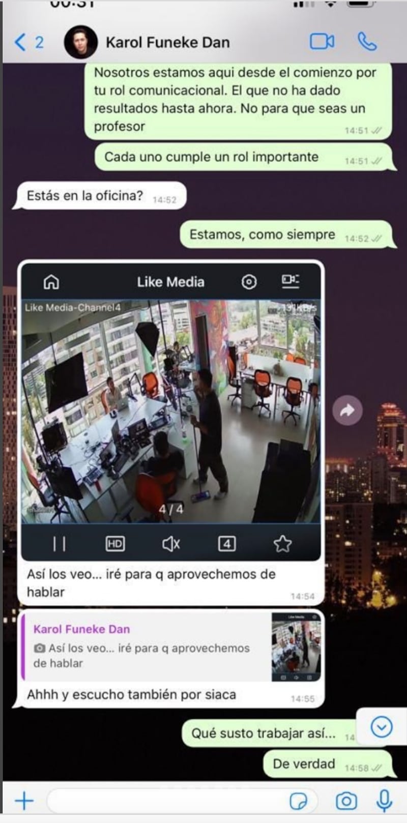 Conversación de Matías Sánchez con Karol Lucero | Fuente: Instagram @matisancheztv