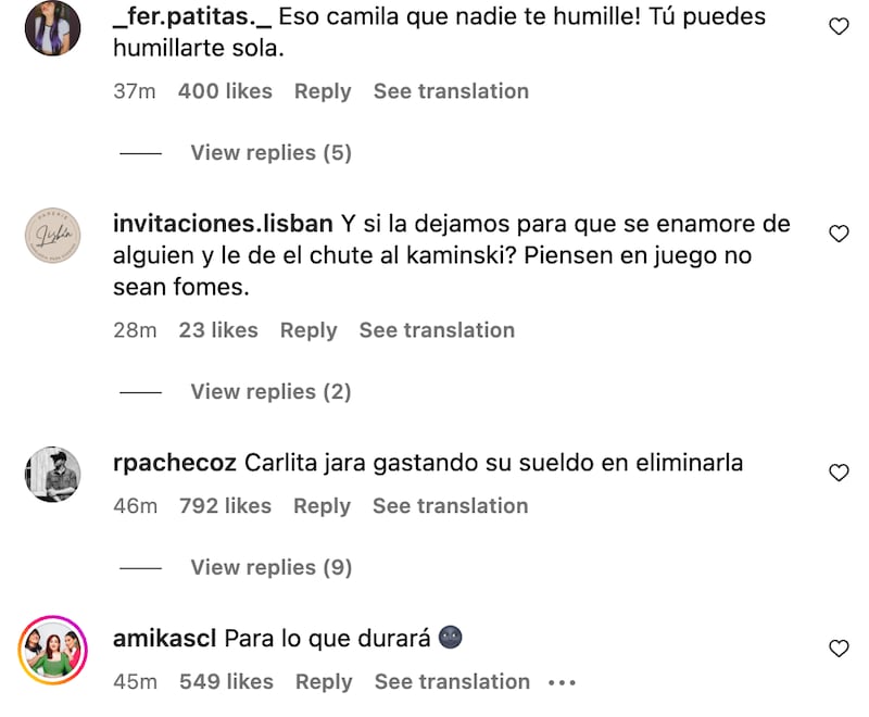 Comentarios sobre Camila Andrade tras confirmación para "Gran Hermano" | Captura: Instagram