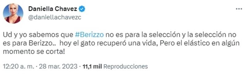 La modelo criticó con dureza al técnico argentino pese a la agónica victoria de Chile sobre Paraguay.