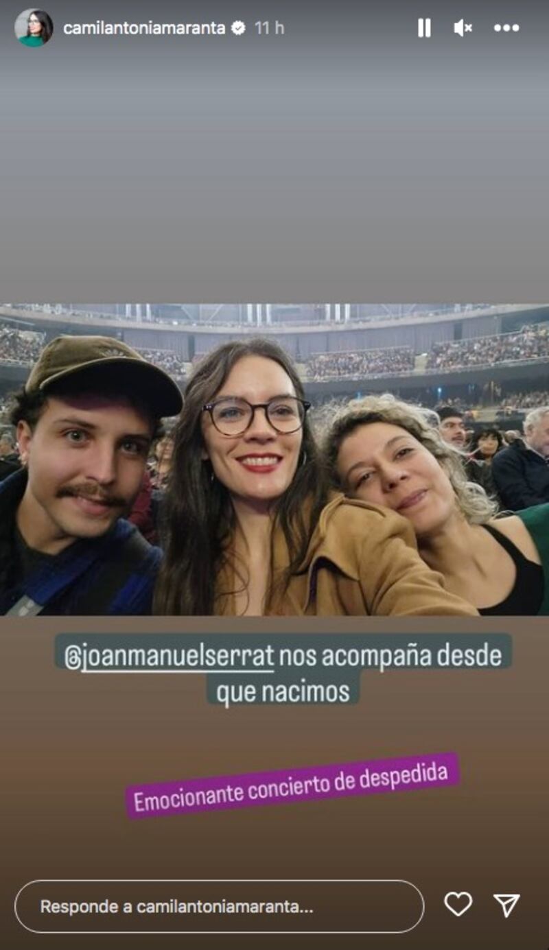 Una de las historias de Camila Vallejo en el concierto de Serrat