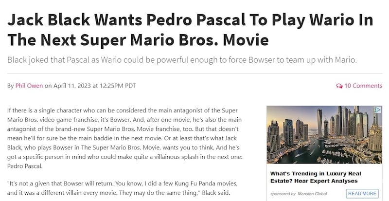 El actor que participó en la reciente película animada de Super Mario Bros postuló a Pascal para una futura entrega. Le gustaría que fuera un villano de la saga.