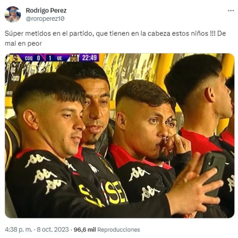 El exfutbolista profesional calificó como una "falta de respeto" el que jugadores de Unión Española se hayan tomado selfies durante el partido que jugaron ante Coquimbo Unido por el Campeonato Nacional.