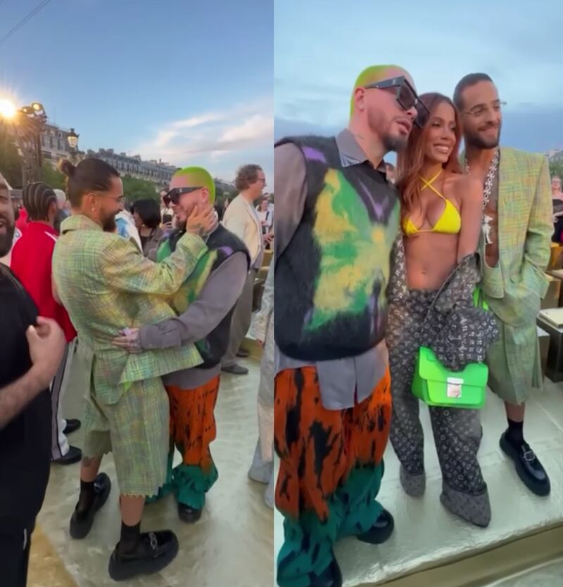 Por pintas de J Balvin y Maluma por desfile de Louis Vuitton los tildan de "payasos"