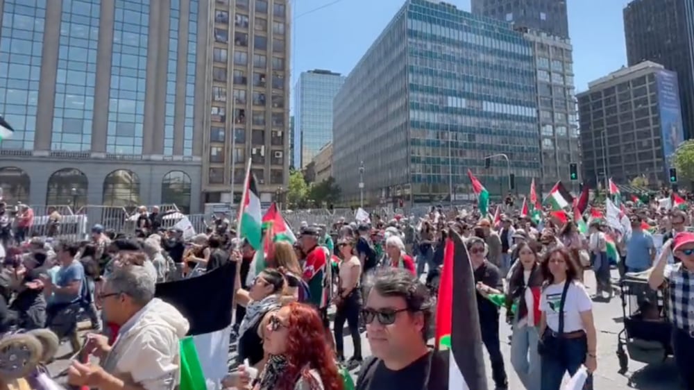 Marcha Palestina en Santiago | Fuente: Twitter