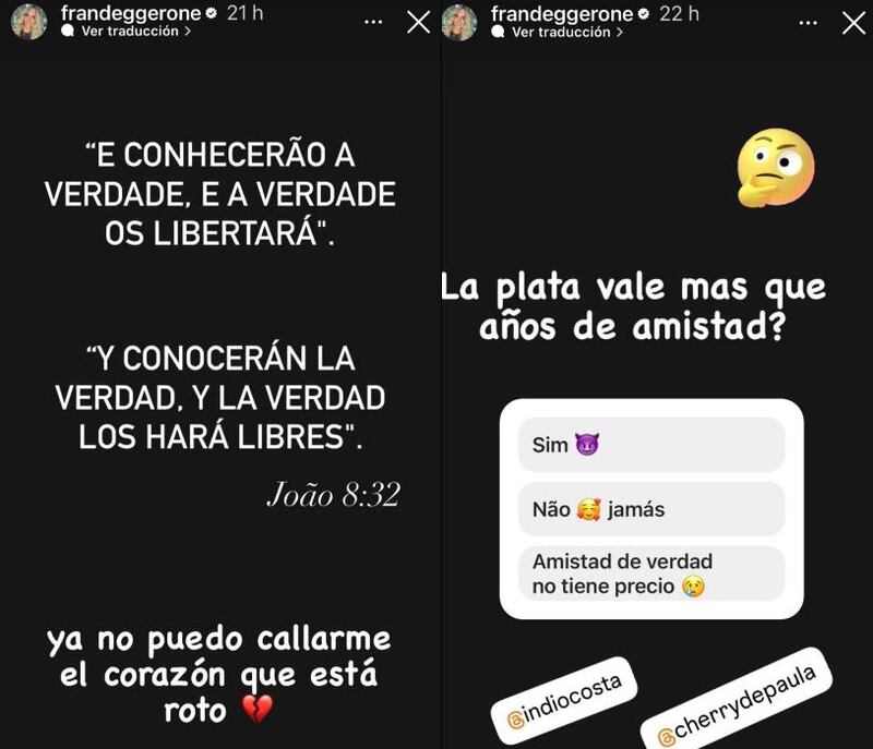 Exintegrantes de Porto Seguro en picada tras ser excluidos del retorno. Captura de Instagram