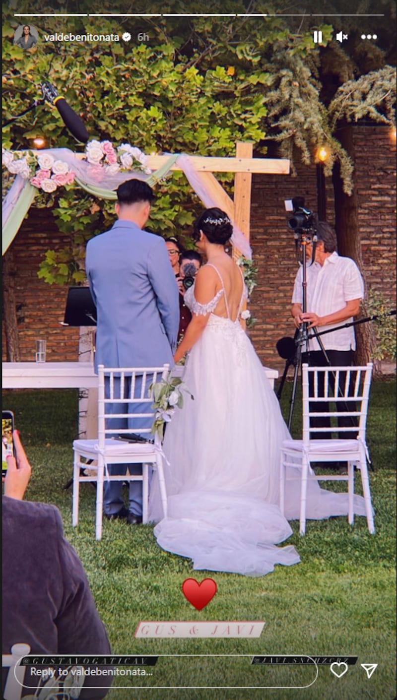 Gustavo Gatica contrayendo matrimonio con Javiera Sánchez. Captura de Instagram