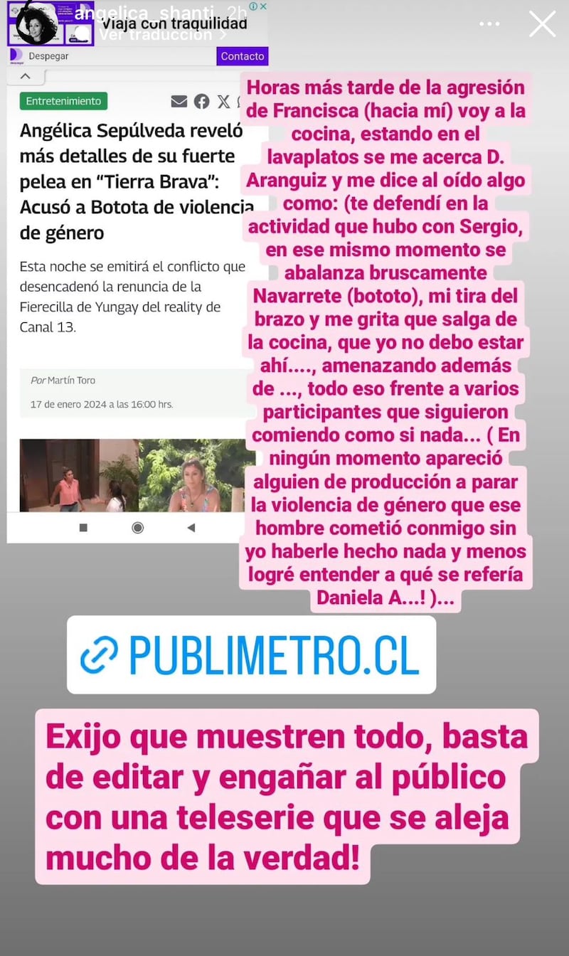 Historia de Angélica Sepúlveda | Fuente: Instagram