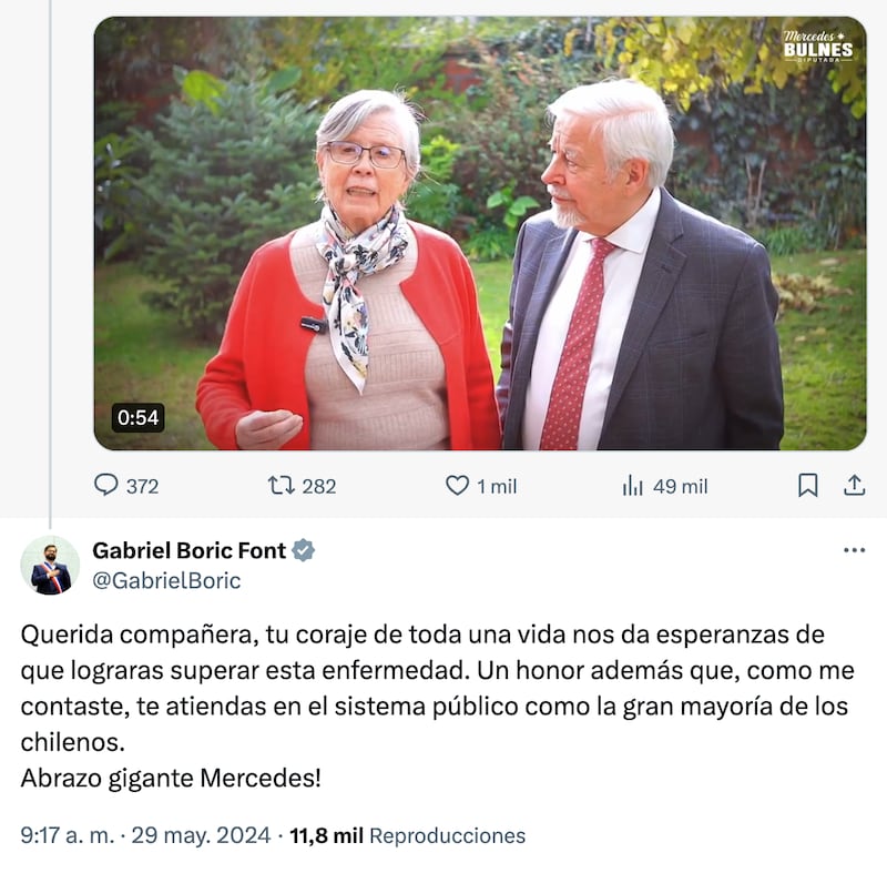 Tweet del Presidente Gabriel Boric | Captura: X