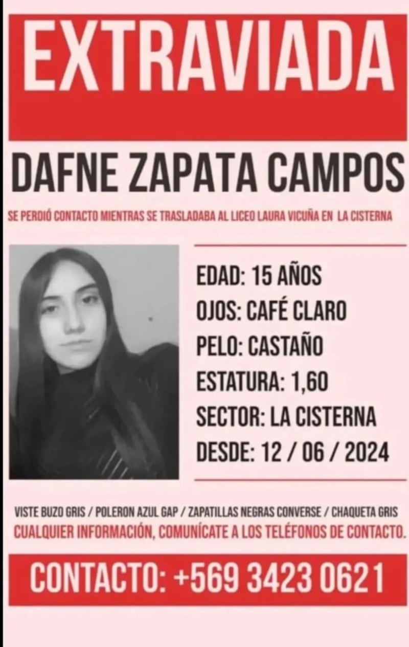 Desaparición Dafne Zapata | Fuente: Facebook