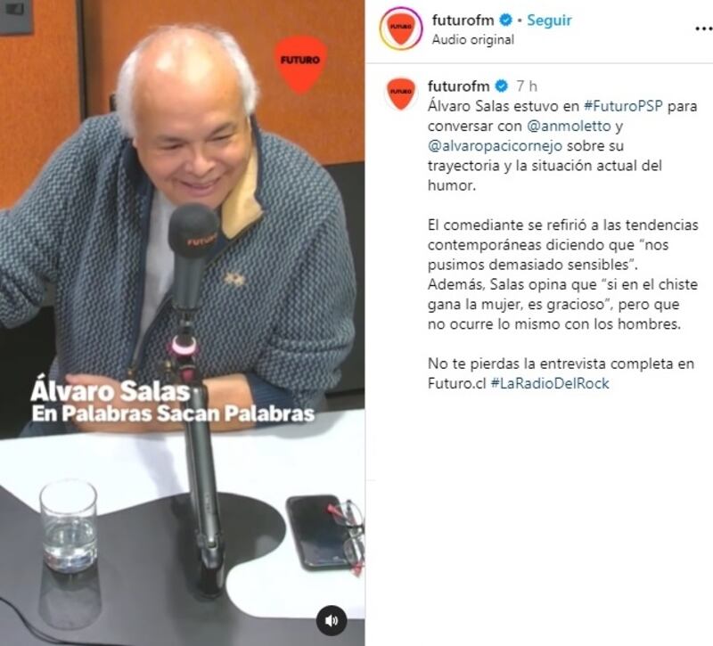 El humorista fue entrevistado esta mañana en radio Futuro.