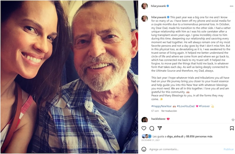 Hilary Swank y su padre