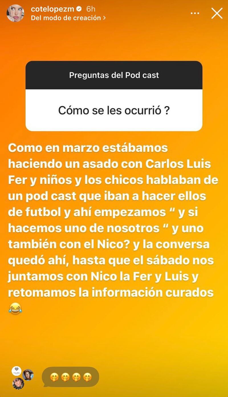 Coté López anunció podcast junto a Luis Jiménez. Vía Instagram