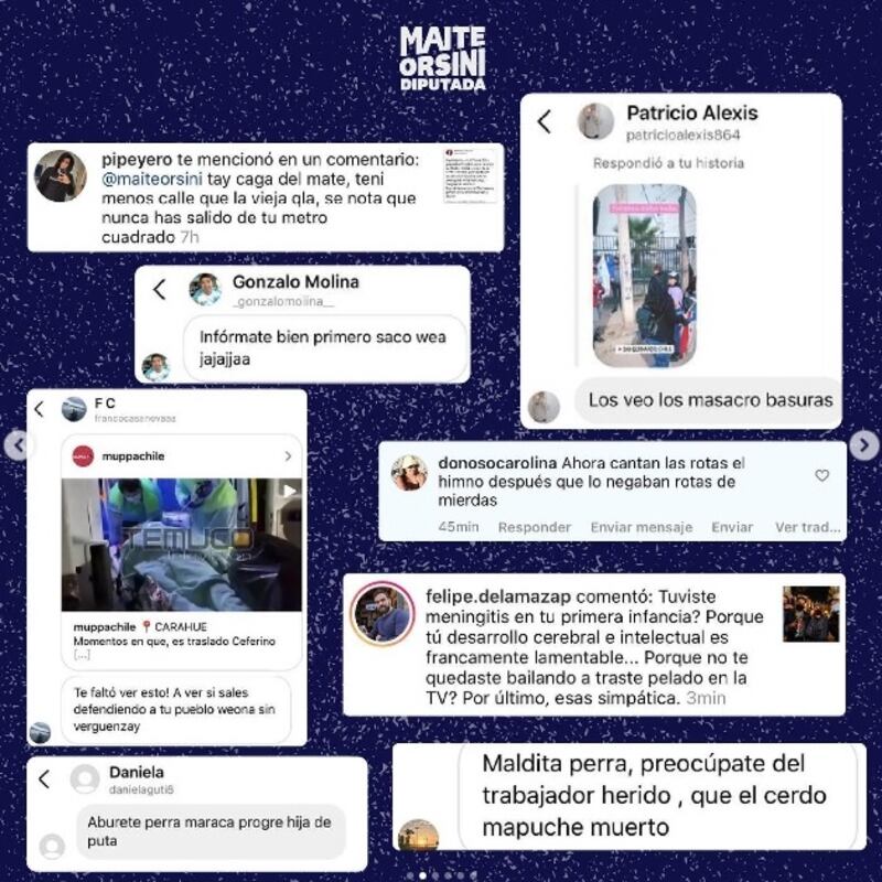 La diputada mostró los mensajes de odio que ha recibido en sus redes sociales.