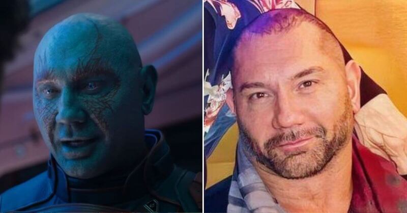 Dave Bautista en 'Guardianes de la Galaxia Vol. 3' y la vida real