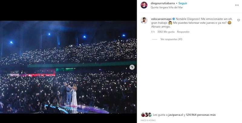 Edo Caroe felicitó en Instagram a su colega y le hizo una particular broma en la red social.