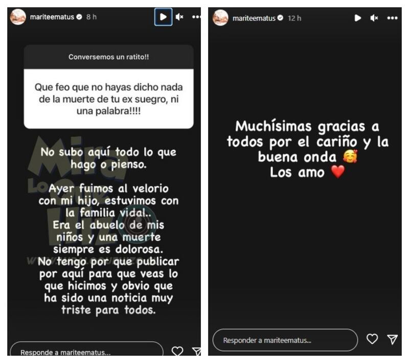 La exesposa de Arturo Vidal respondió a un seguidor que le criticó no comentar de la muerte del padre del jugador.