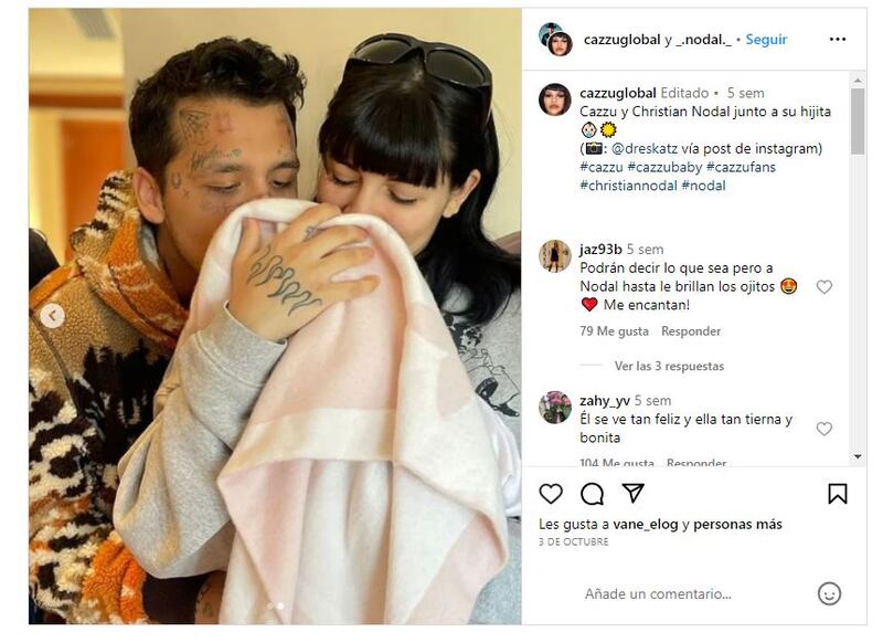 Cazzu se convirtió en madre con Christian Nodal el pasado mes de septiembre