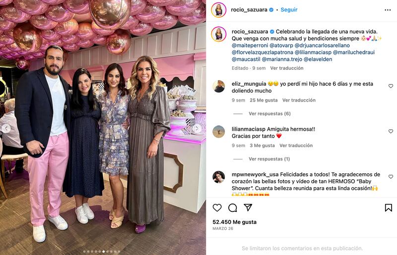 Maite Perroni celebra su baby shower