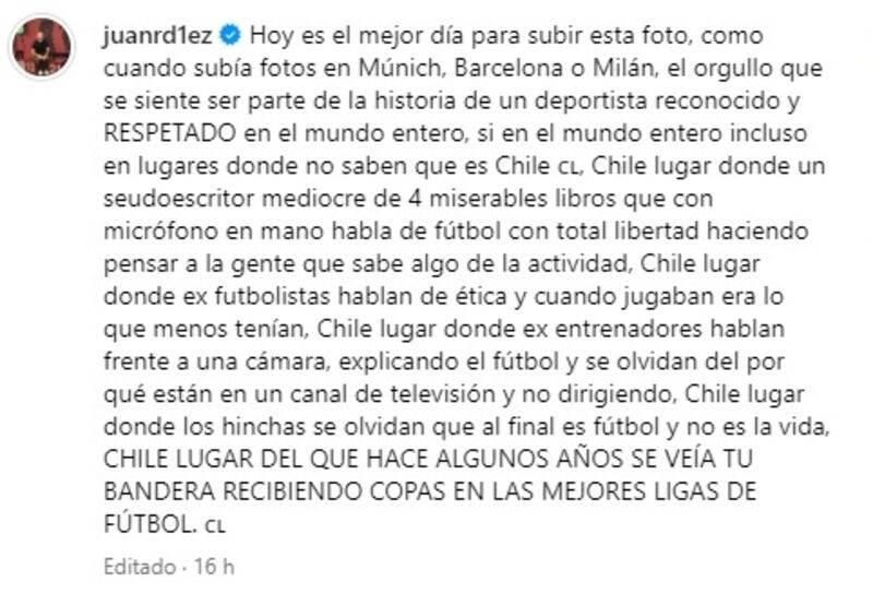 Ramírez defendió a Arturo Vidal de las críticas recibidas en el Superclásico.