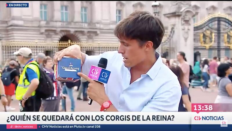 Roberto Cox en el Palacio de Buckingham | Captura: CHV