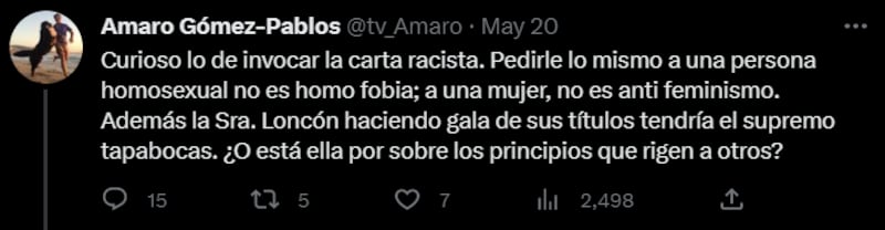 Amaro Gómez-Pablos en Twitter | Captura