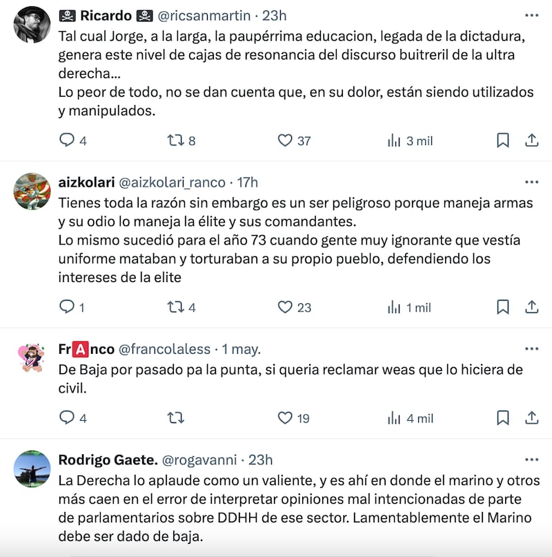 Comentarios a Baradit | Fuente: X (Twitter)