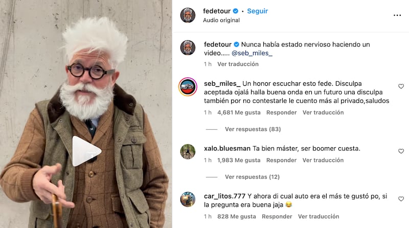 Publicación de Federico Sánchez | Captura: Instagram