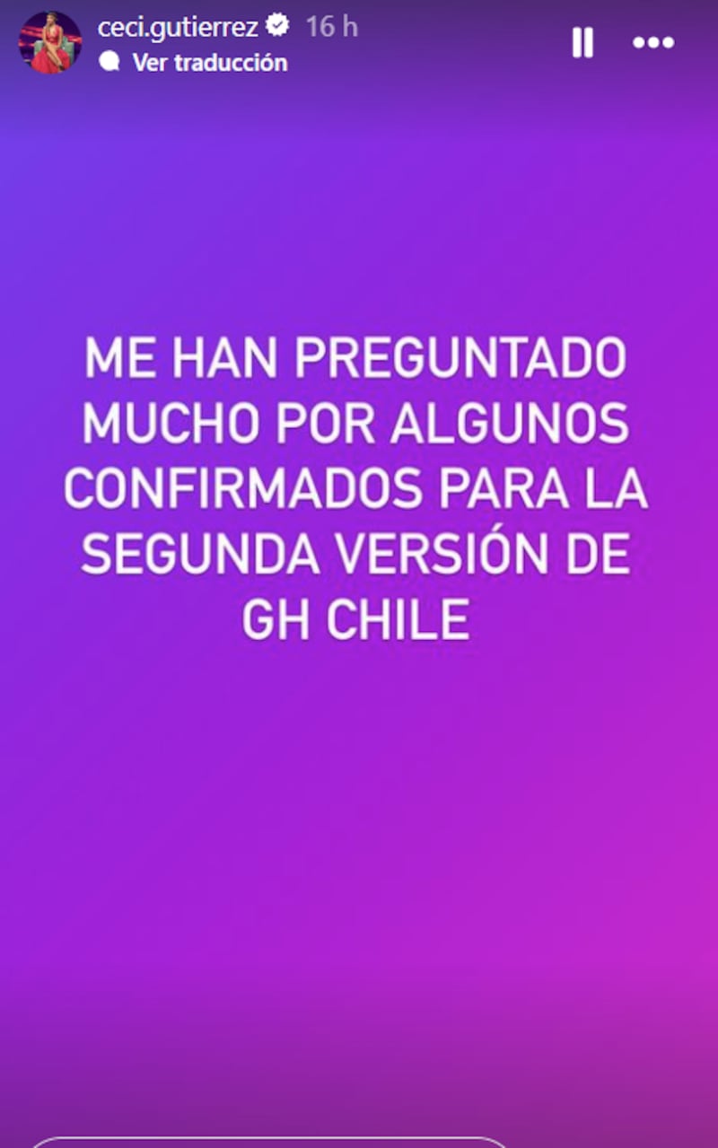 historia de Cecilia Gutiérrez sobre Gran Hermano | Instagram