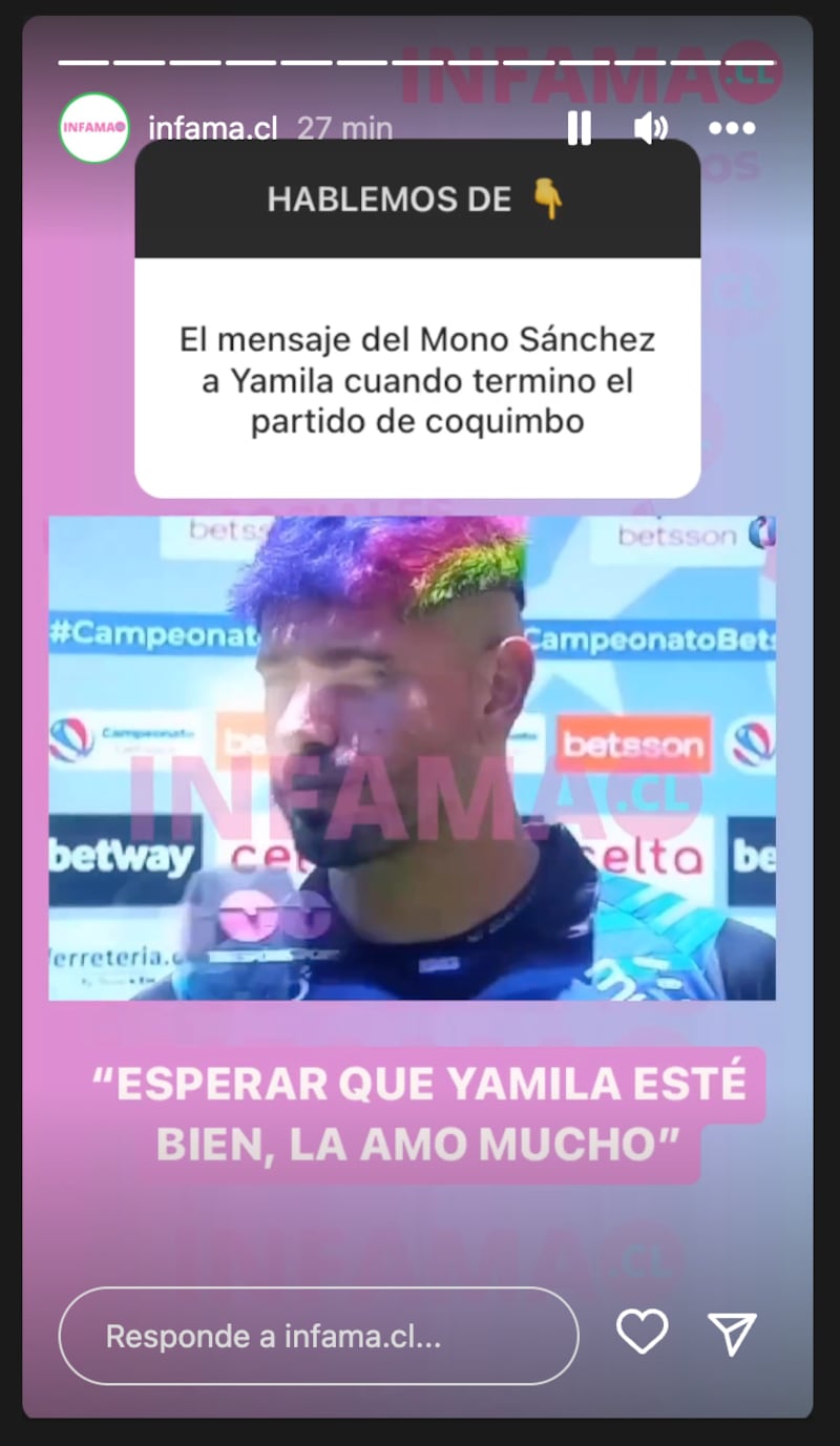 Historias de Infama (Diego Sánchez) | Fuente: Instagram