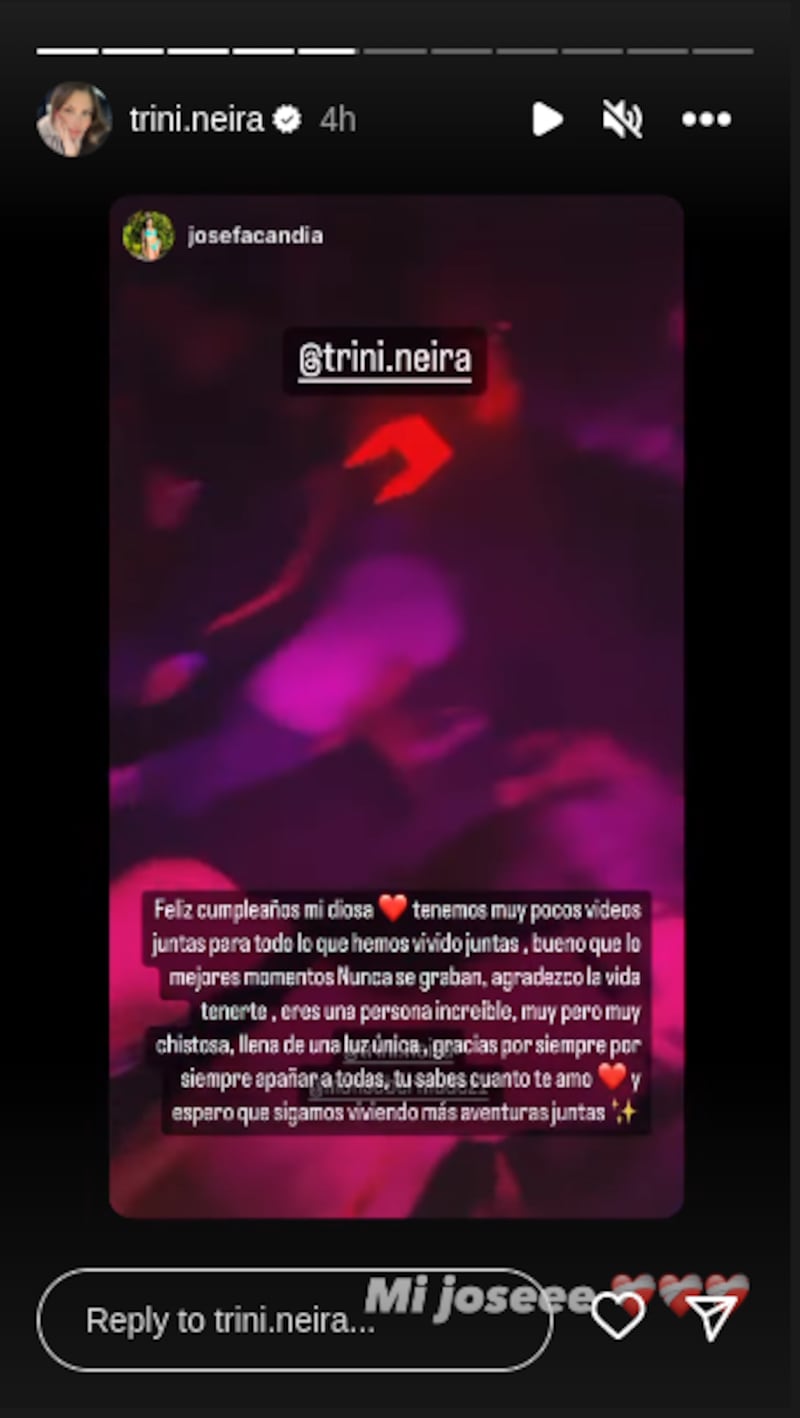 Historias Trini Neira - Fuente: Instagram