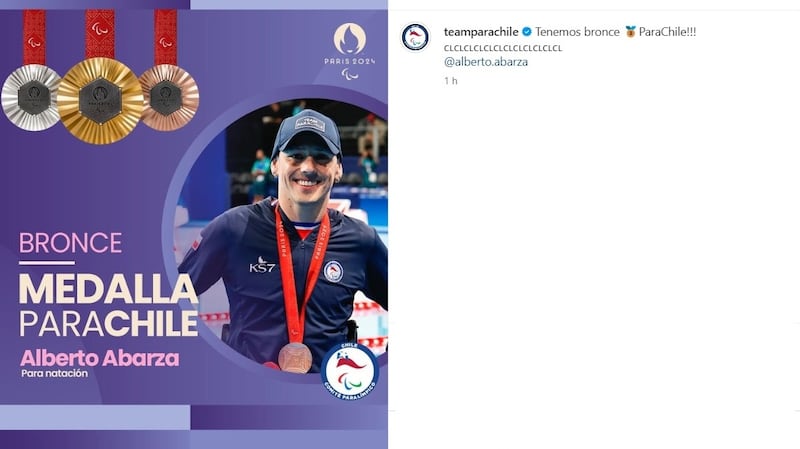 El nadador chileno ganó medalla de bronce en los 200 metros libres categoría S2 de la Para Natación en París 2024.